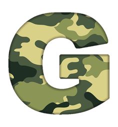 the letter g is made up of camouflage