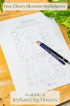 the free cherry blossom worksheets are available at jekyram org / flowers