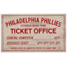 a ticket for the philadelphia phillies at citizens bank park