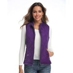 Women's Vests Zip up Quilted Padded Lightweight Vest for Women Art3d is designated to bring affordable happiness to each customer, we have several factories of our own. The vests are made of top quality, high performing materials. They are comfortable and lightweight, more simple more stylish. Size: M.  Color: Purple.  Gender: female.  Age Group: adult. Quilted Vests, Women's Vests, Vest For Women, Lightweight Vest, Holiday Wishes, Womens Vest, Color Purple, Gender Female, Coats For Women