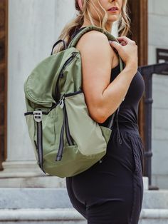 Crafted with Bluesign certified recycled fabric, this backpack is designed to make your daily carry effortless and enjoyable. The water-resistant nylon exterior ensures your belongings stay safe in unpredictable weather, while the water-repellent liner, adorned with the names of freed Aruna Artisans, serves as a powerful reminder of the positive impact your purchase makes. With a zipped main compartment, a dedicated laptop sleeve, and interior pockets, this backpack keeps you organized and ready