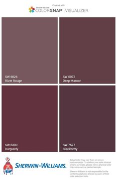 the color scheme for sheryln williams's new paint collection, which is available in