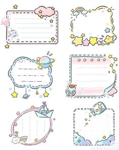 a set of cute baby scrapbook pages with space and stars on the top one