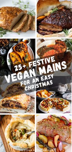 25 festive vegan mains for an easy christmas dinner with meat and vegetables