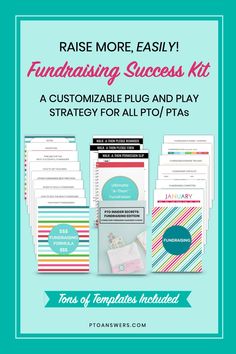 Stop Winging It and Start Smashing Fundraising Goals! Tired of scrambling for fundraising ideas? Wish you had a proven system to raise more money for your school and PTA/PTO? The Fundraising Success Kit is your secret weapon. This comprehensive toolkit provides everything you need for a plug-and-play fundraising strategy, no matter the type of event you choose. Ideal for groups of all sizes, it'll boost your confidence and simplify the process from planning to execution. High School Fundraiser, Teacher Checklist, Printable Forms