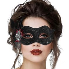 PRICES MAY VARY. Black glitter mask is made of high quality feather,alloy and plastic,it can perfectly adapt to the face,durable and not easy to break Costume prom masque Mask has approch 23*17cm in length and width,it is worn with a elastic band,which can be adjusted freely，suitable for women and girls Halloween mask can be matched with your any pants,dress and so on, perfect for halloween,Masquerade Ball,costume cosplay party,theatre production or other special occasions,you will get more comp Halloween Eye Mask, Mask For Masquerade Ball, Masquerade Ball Costume, Glitter Mask, Black Masquerade, Black Masquerade Mask, Mardi Gras Masks, Ball Costume, Mask Venetian