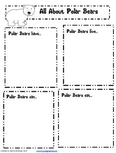 polar bears worksheet for kids to learn how to read the bear's tale