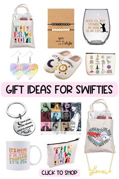 gift ideas for swiffies on sale with the words, gifts and other items