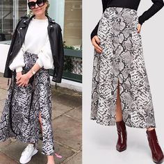 Snake Print Long Skirt 100% Poly Pirce Firm Snake Skin Skirt Outfit, Snake Skirt Outfit, Printed Long Skirt Outfits, Snake Print Skirt, Printed Skirt Outfit, Printed Long Skirt, Long Skirt Outfits, Skirt Outfit, Clothing Styles