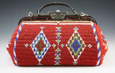 Sioux Beaded Doctor's Bag. Important Native American art for sale on CuratorsEye.com Snap Purse, Beaded Gloves, Aboriginal Education, Doctors Bag, Fiber Crafts, Into The West, Native American Crafts, Cowboys And Indians