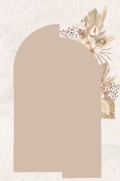 an arch with flowers on it in the middle of a white paper wallpaper background