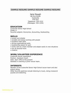 a sample resume for someone who is in high school with no work on the job