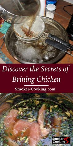 chicken cooking in a pot with broth and spices