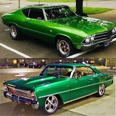 two pictures of the same car in different colors