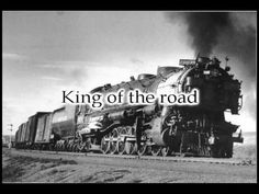 a black and white photo with the words king of the road on it