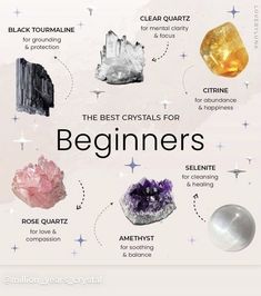 Crystals For Beginners, Crystal Vibes, Best Crystals, Crystal Aesthetic, Witch Spell Book