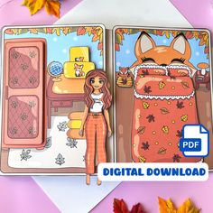 Step into a cozy autumn world with our charming Dollhouse Busy Book!  This delightful book invites your child to hours of imaginative play, filled with the warm colors and adventures of fall. 🍂 The dollhouse includes 🍂: ➖ Kitchen filled with adorable autumn treats and drinks.  ➖ Cozy living room perfect for curling up with a good book. ➖ Bedroom complete with a wardrobe for pajamas, a desk, and a laptop. ➖ Bathroom where your doll can enjoy a relaxing bath.  ➖ Storage closet stocked with clean Book Preschool Activities, Lol Paper Dolls Printable Free, Book Bedroom, Paper Doll Printable, Autumn Treats, Printable Dollhouse, Barbie Paper Dolls, Autumn Paper, Activities For Girls