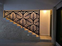 a stair case with an intricate design on it