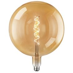 a light bulb that is shaped like a ball with a spiral design on the top