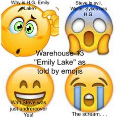 four emoticions with different facial expressions and the caption says, what is h g smiley?