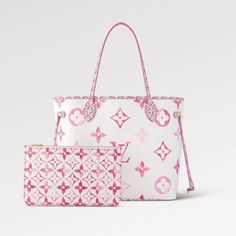 Condition: Like-New Inclusions: Dust Bag, Pochette Size: 11 in H x 12.2 in W x 5.5 in D Description: This is a rare Limited Edition Louis Vuitton By the Pool Monogram Giant Neverfull MM Tote in the color Rose Pink. This tote features a cream-color canvas with a pastel-color Giant Monogram pattern. The pattern on the handles and interior fescue a dense motif of Monogram Flowers inspired by the traditional azulejo ceramics of Portugal. Details: Creasing, hairline scratches on hardware from handling. Pink Louis Vuitton Bag, Louis Vuitton Clothes, Pink Louis Vuitton, Limited Edition Louis Vuitton, Louis Vuitton Limited Edition, Louis Vuitton Pink, Cute Handbags, Monogram Pattern, Neverfull Mm