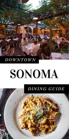 an image of a plate of food with the title down town sonoma dining guide