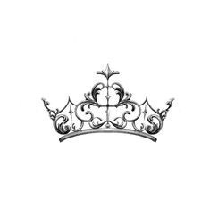 a black and white drawing of a crown