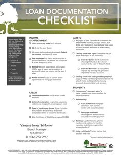 the loan documentation checklist is shown in this file, which includes an image of a tree