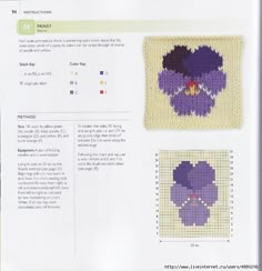 the cross stitch pattern has been designed to look like an iris