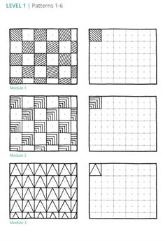 four different patterns that are used to make the quilts for each individual piece in this pattern