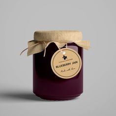 a jar of blackberry jam with a label on it