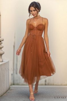 Lasaky - Alluring Cocktail Dress with Whisper-Thin Straps Satin Formal Gown, Womens Evening Wear, Party Wear For Women, Beaded Formal Dress, Elegant Cocktail Dress, Dress Collar, Evening Gowns Elegant, Beachwear Fashion, Womens Cocktail Dresses