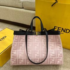 FI Peekaboo X-tote Bag Pink Canvas For Women Fendi Peekaboo, Pink Canvas, Tone On Tone, Handbag Wallet, Evening Clutch Bag, Wallet Accessories, Fendi Bags, Tote Backpack, Small Bag