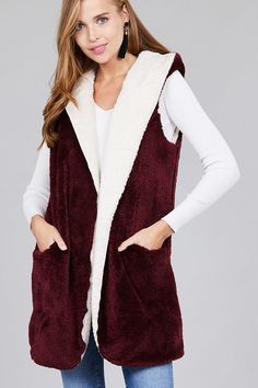 Stay nice and warm this winter in this super plush fluffy vest. It will feel like you are being hugged by a warm cloud. These run true to size. Fabric Content 100% POLYESTER Fluffy Vest, Faux Fur Hoodie, Fur Hoodie, Hoodie Vest, Reversible Vest, Fashion Plus Size, Plus Size Top, Ladies Fashion, White Hoodie