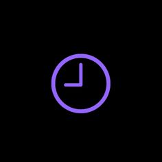 a purple clock on a black background