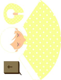 an illustration of a baby sleeping next to a book with the letter c on it