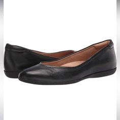 These Flats Are New With Tags In Original Box. Versatile Slip On Ballet Flats With Almond Toe. 3/4” Flat Heel With Non Slip Outsole. An Innovative Cushioning System Anatomically Sculpted To Meet Every Contour Of Your Foot For A Premium Fit. Size- 8.5w Fabric- Leather Casual Office Flats, Fitted Casual Flats For Work, Casual Fitted Flats For Work, Naturalizer Shoes, Black Ballet Flats, Leather Ballet Flats, Flat Shoes Women, Ballet Flats, Loafer Flats