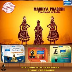 an advertisement for madiya praesh the heart of india with three women in traditional dress