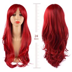 Christmas Tree Costume, Beetlejuice Costume, Long Wavy Wig, Curly Wavy Hair, Party New Year, Red Wig, Fashion Wigs, Wavy Wig, Red Wigs