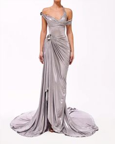 1.300 € Silver Dinner Dress, Gown Designs Western, Jumpsuit Dressy, فستان سهرة, Gorgeous Gowns