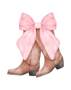 Cowgirl boots with a pink bow made for a digital print or SVG file. This is an 8x10, but If you need a different size just send me a message and I can personalized it for you Grad Ideas, Products Photography, Diary Ideas, Holiday Market, Cow Girl, Christmas Aesthetic, Cowgirl Boots, Shirt Ideas, How To Make Bows