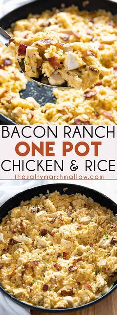 bacon ranch one pot chicken and rice casserole