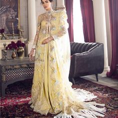 Lere Du Luxe Wedding Collection By Republic Womenswear It’s A Designer Dress Stitched In Angrankha Style. Used Twice Only Size Is Medium Chest Size 20 Yellow Long Sleeve Reception Set, Yellow Long Sleeve Sets For Reception, Spring Wedding Gold Gown, Yellow Gown With Dupatta For Reception, Fitted Yellow Dress For Wedding, Yellow Long Sleeve Set With Sheer Dupatta, Yellow Sets With Sheer Dupatta And Long Sleeves, Yellow Long Sleeve Sets With Sheer Dupatta, Yellow Dress With Dupatta For Reception