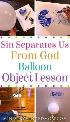 children's artwork and crafts with the title sin separates us from god balloon object lesson