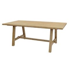 a wooden table sitting on top of a white background