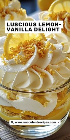 With the perfect balance of tangy lemon and creamy vanilla, this Luscious Lemon-Vanilla Delight will transport your taste buds to a place of pure bliss. A refreshing dessert that’s perfect for summer! Dessert Spread, Lemon Flavor, Refreshing Desserts, Vanilla Pudding Mix, Creamy Desserts, Vanilla Cream, Lemon Curd, Holiday Desserts, Creative Food