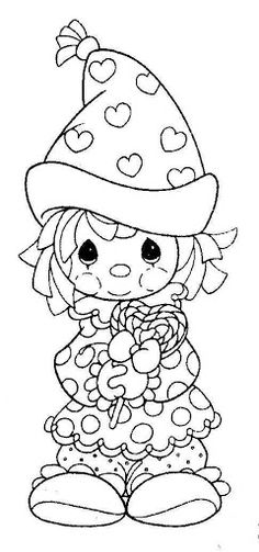 Precious moments clown coloring page Valentines Day Coloring Page, Valentines Day Coloring, Printable Coloring Book, Copic Coloring