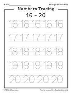 numbers traceing worksheet for kids to practice number recognition and handwriting skills, including the