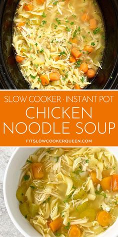 slow cooker instant pot chicken noodle soup