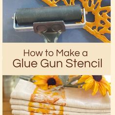 Crafts Hot Glue, Diy Stencil Patterns, Hot Glue Crafts, How To Make Glue, Make A Stencil, Sunflower Stencil